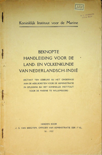 Beknopte handleiding voor de land-en volkenkunde van Nederlandsch-Indie