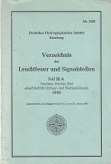 Deutsches Hydrografisches Institut - verzeichnis der leuchtfeuer und signalstellen. Gewasser zwischen Ost-und Nordsee