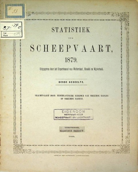 Statistiek der Scheepvaart 1879 (Wilde Vaart)