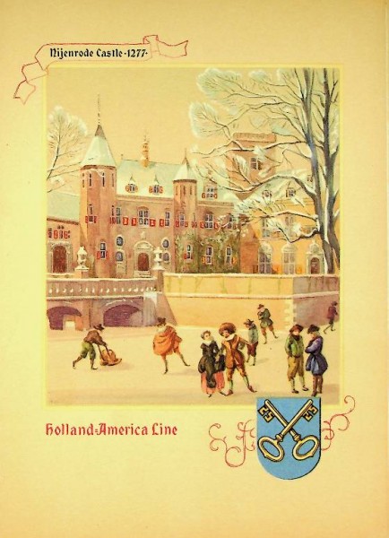 Menu Card, Holland-America Line, Nijenrode Castle 1277 | Webshop Nautiek.nl
