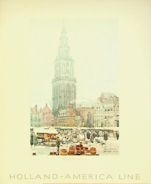 Menu Card ss Noordam 1954 Groningen